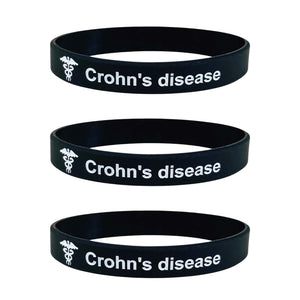 crohn's disease medical alert wristband set of 3