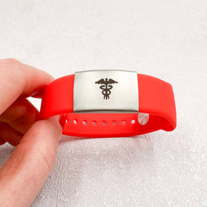 custom medical alert sports band red medic discrete