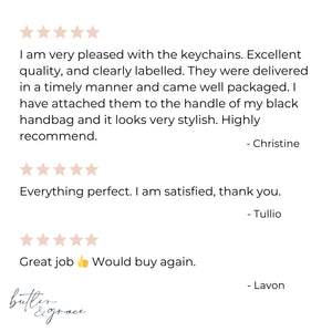 5 star product reviews for silicone medical keychain