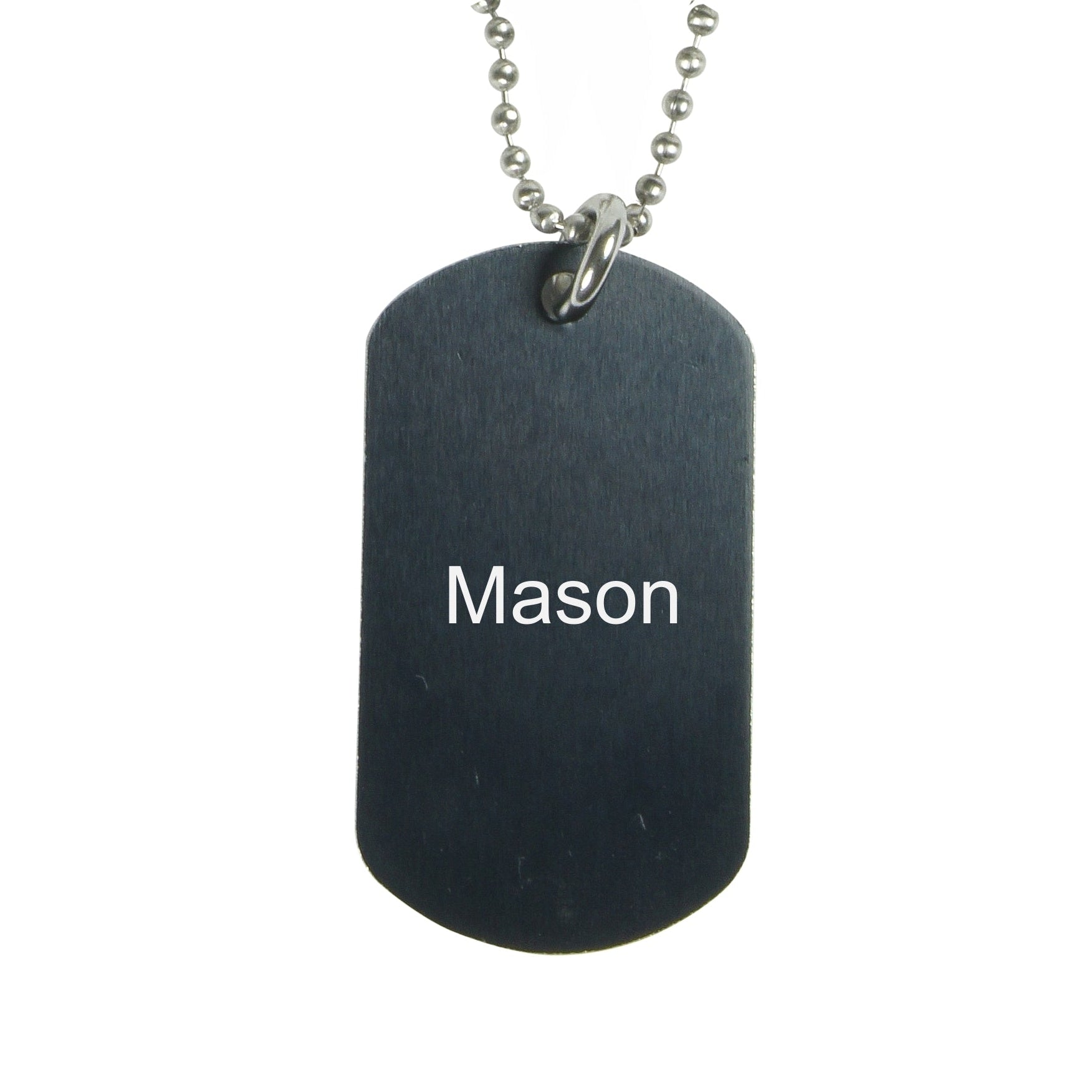 customised dog tag necklace black