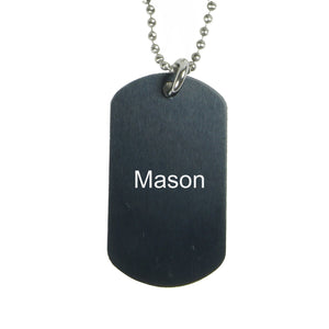customised dog tag necklace black