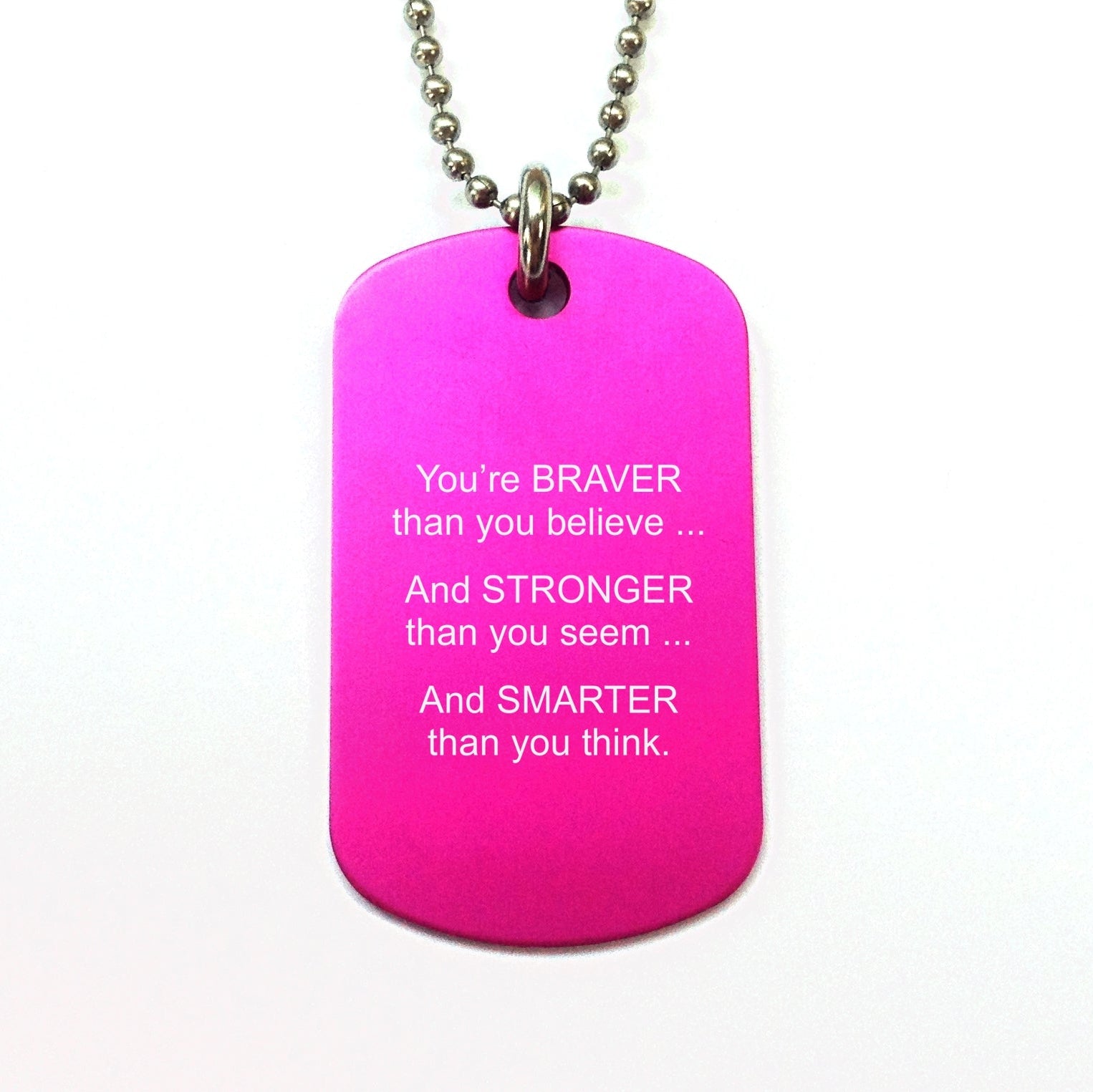 customised dog tag necklace motivational quote
