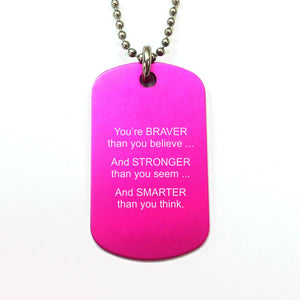 customised dog tag necklace motivational quote