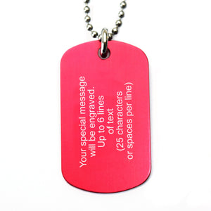 customised dog tag necklace red id