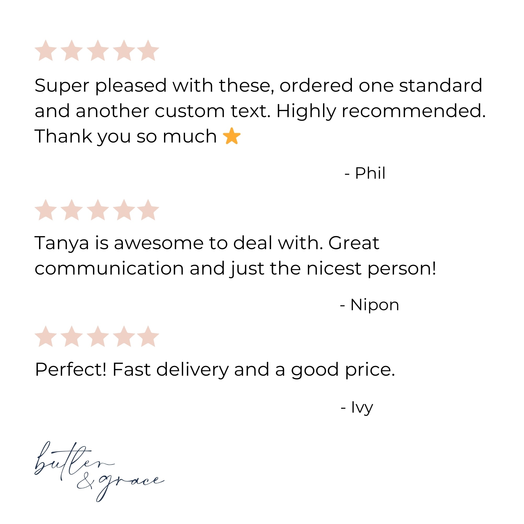 5 star product reviews for shoe tags