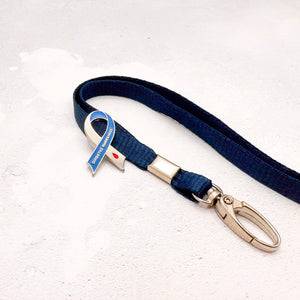 Diabetes Awareness Ribbon Pin on a Lanyard, Perfect Gift