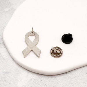Diabetes Awareness Ribbon Pin with Clasp and Rubber Backing