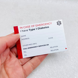 diabetes wallet card ice write on cards