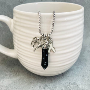 eds awareness necklace black obsidian