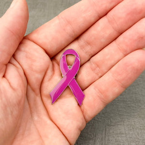 epileptic awareness ribbon badge large purple pin