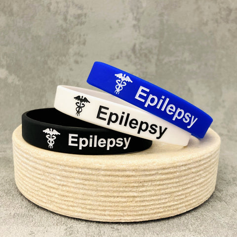 epileptic wristbands blue black white