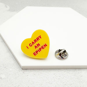 epipen awareness pin acrylic badge