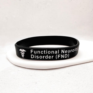 Functional Neurological Disorder medical ID bracelet made from durable silicone for people with FND
