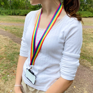 gay pride lanyard rainbow stripes