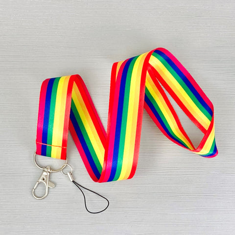 gay pride lanyard stripes id card