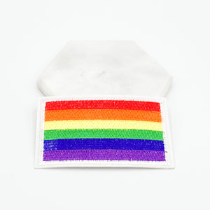 gay pride sew on patch rainbow striped