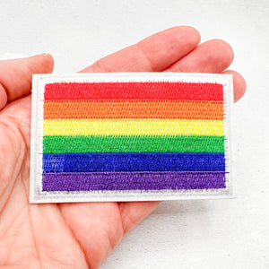 gay pride sew on patch red orange purple