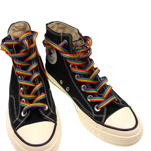 gay pride shoelaces rainbow shoe