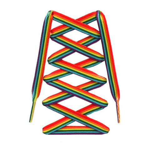 gay pride shoelaces rainbow stripes