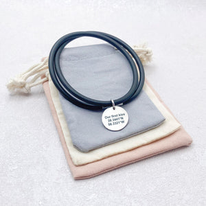 gps coordinates necklace for men gift pouch