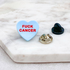heart pin badges for cancer blue uk