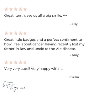 5 star product reviews for cancer pin