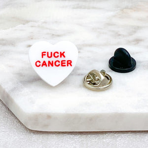 heart pin badges for cancer white uk