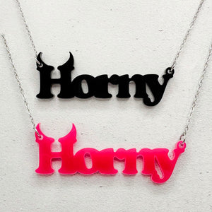 horny necklace funny acrylic jewellery uk