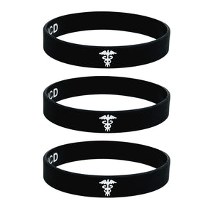 icd medical bracelet wristbands adults set of 3