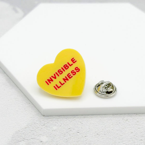 Invisible Illness Candy Heart Pin - Butler and Grace Ltd