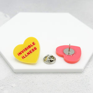 invisible illness pin handmade uk