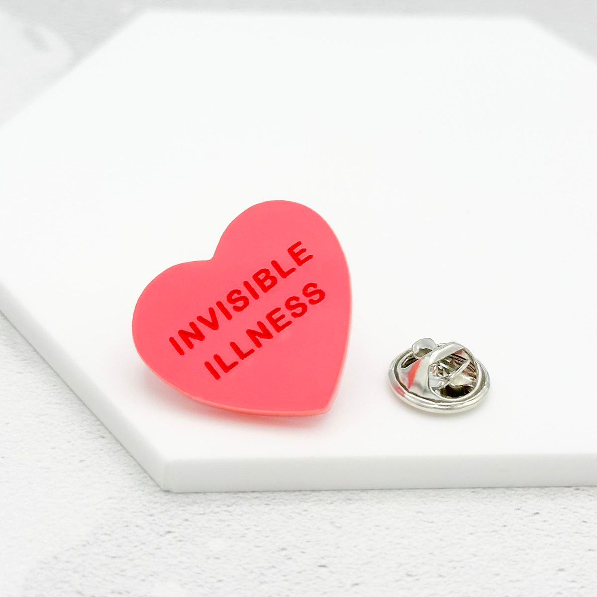 invisible illness pin pink hearing
