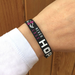 ladies cancer awareness wristband black never lose hope