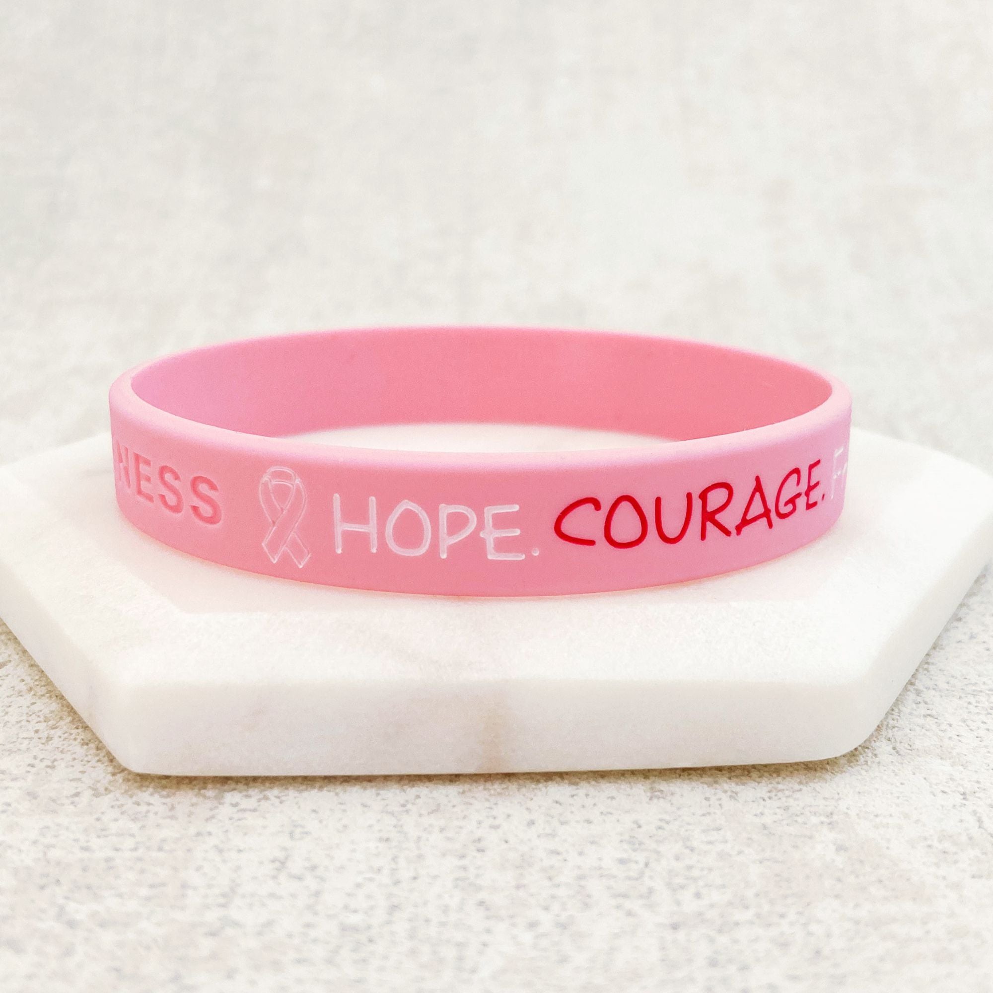 ladies cancer awareness wristband pink courage