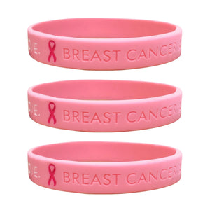 ladies cancer awareness wristband pink set of 3