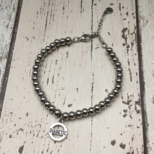 ladies charm bracelet round diabetic