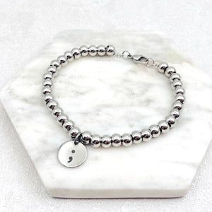 ladies charm bracelet semicolon jewelry