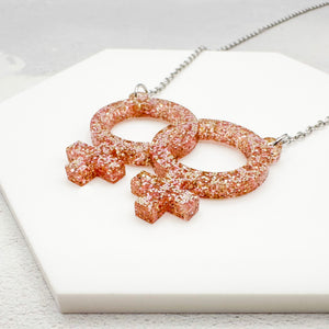 lesbian pride necklace womens love symbol