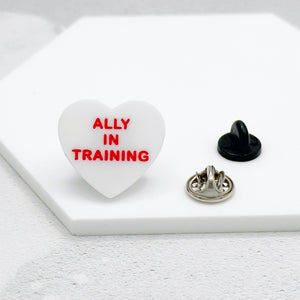 lgbt ally in training pin gift uk