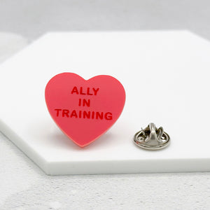 lgbt ally in training pin gift