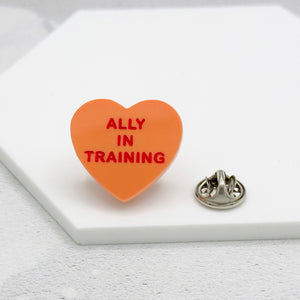 lgbt ally in training pin queer gift