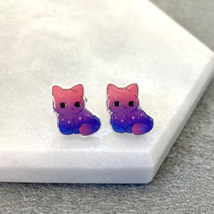 lgbt cat earrings bisexual bi pride