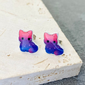 lgbt cat earrings bisexual ear rings