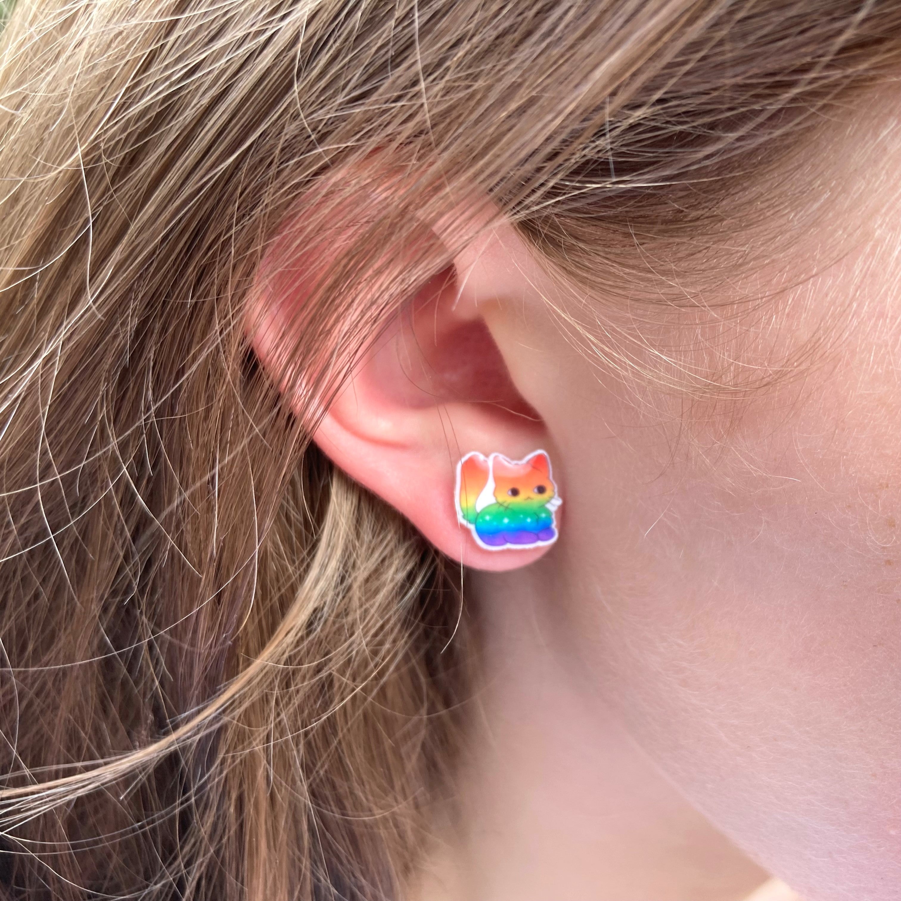 lgbt cat earrings gay present