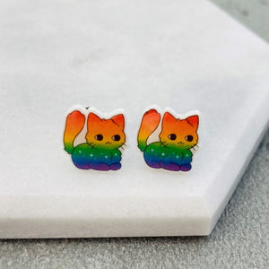 lgbt cat earrings gay pride