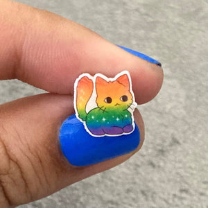 lgbt cat earrings gay rainbow pride