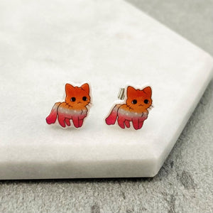 lgbt cat earrings lesbian pride