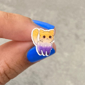 lgbt cat earrings nonbinary enby pride