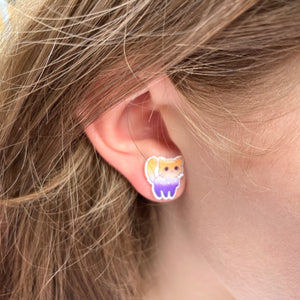 lgbt cat earrings nonbinary non binary