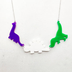 lgbt dinosaur necklace genderqueer bold white